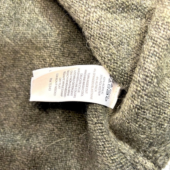 For Thee Green Cowl Neck Alpaca Blend - Size Medium - Picture 4 of 4